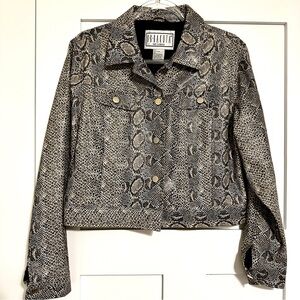 BB Dakota Vegan Snakeskin Cropped Motorcycle Jacket • Large